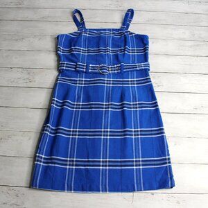 Justice Girl's Plaid Jumper Dress Size 14 Plaid Belted